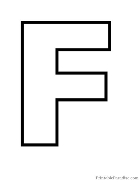 Printable Letter F Outline