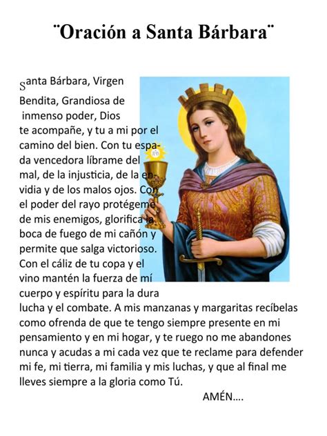 Oracion A Santa Barbara Pdf