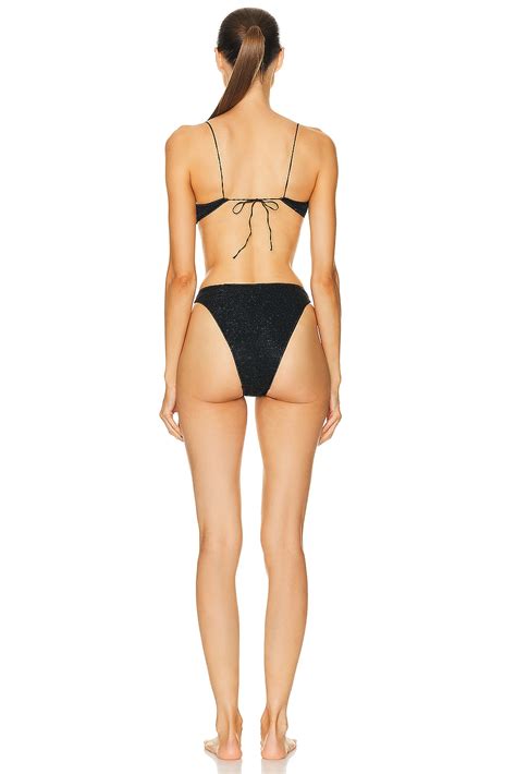 Oseree Lumière Balconette Bikini Set in Black FWRD