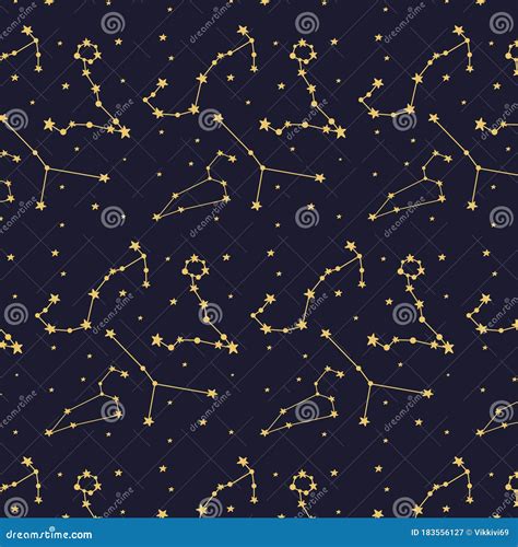 Constellations Constellation Pattern Night Sky With Stars And