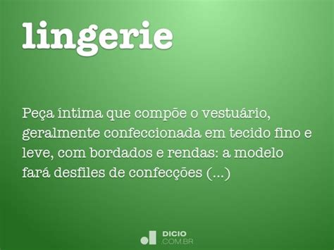 Lingerie Dicio Dicion Rio Online De Portugu S