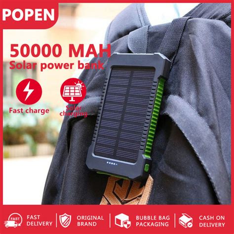 Solar Power Bank 50000 Mah original fast charging powerbank with led ...