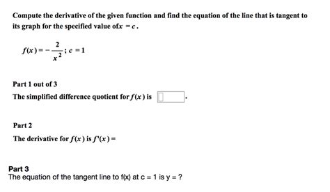 Solved Compute the derivative of the given function and find | Chegg.com