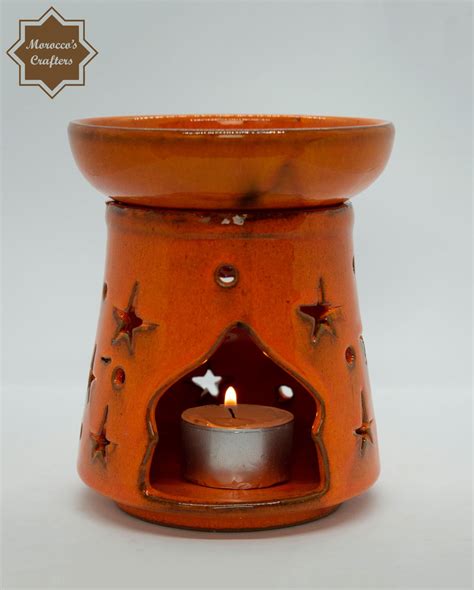 Handmade Moroccan Ceramic Aroma Candle Diffuser Morocco Elite Crafts