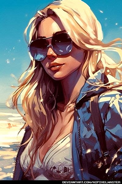 Beautiful Illustrated Blonde Babe In Sunglasses By Aipixelmaster On Deviantart