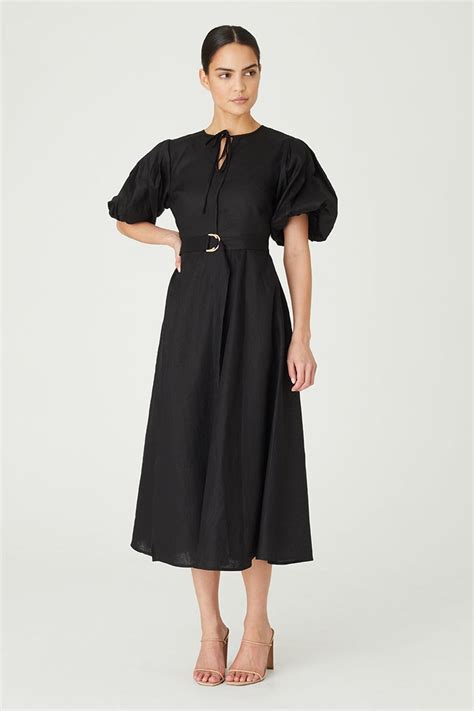Elsa Puff Sleeve Midi Dress Shopperboard