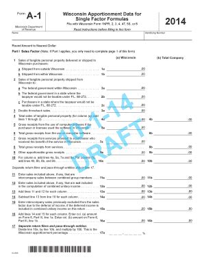 Fillable Online Ic Form A Wisconsin Apportionment Data For