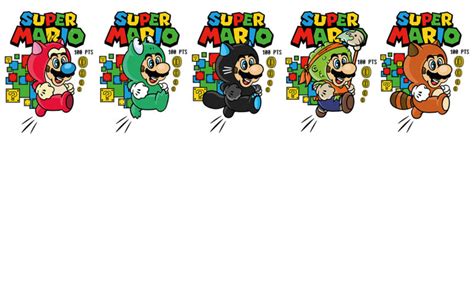 15 Super Mario Vector T-shirt Designs Bundle #2 - Buy t-shirt designs