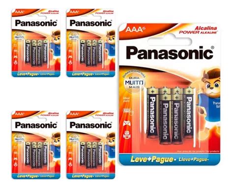 Kit 30 Pilhas Alcalina Aaa Palito Cartela Panasonic Parcelamento Sem