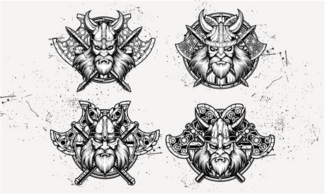 A Viking design is bold and powerful, featuring symbols an axes, and ...