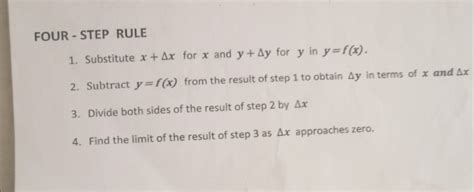 Solved Four Step Rule 1 Substitute Xdelta X For X And