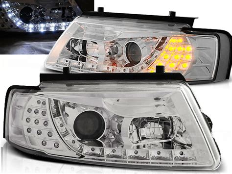 VW Passat 3B Forlygter JunYan Dayline Krom LED Blink Astina Dk