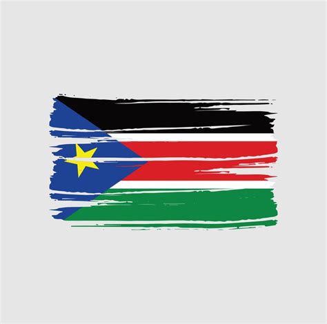 South Sudan Flag Brush Strokes Vector Art At Vecteezy