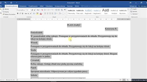 Word Cw Stosujemy Wyr Wnanie Tekstu I Ustalamy Interlini Formatujemy