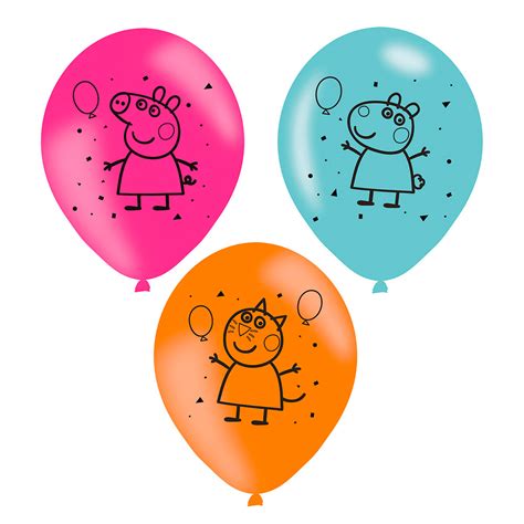 Juego De 6 Globos Peppa Pig 27 Cm My Karamelli