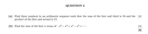 Solved (a) Find three numbers in an arithmetic sequence such | Chegg.com