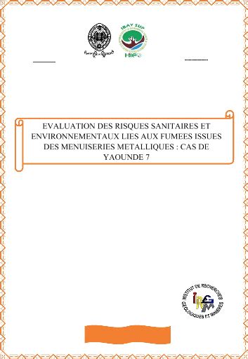 Memoire Online Evaluation Des Risques Sanitaires Et Environnementaux