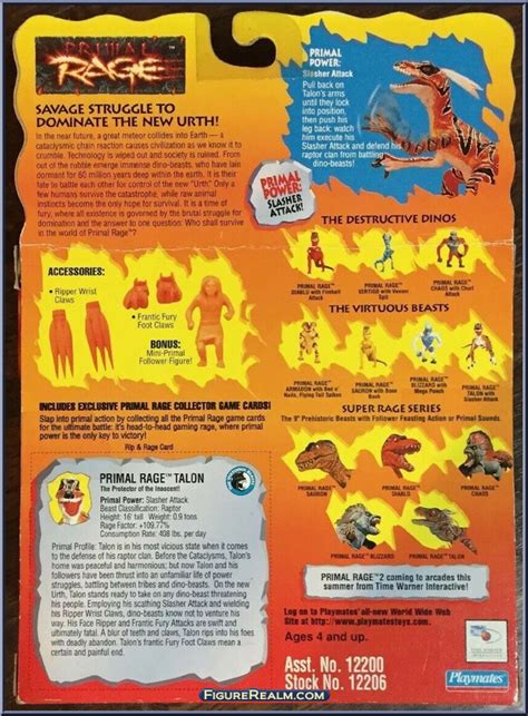 Talon Orange Primal Rage Virtuous Beasts Playmates Action Figure