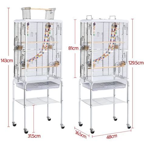 Cage Oiseau Sur Roulettes Yaheetech Voli Re Perruches Transparent