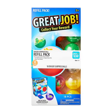 Pengear Eraser Pals Surprise Ball Refill Pack 18 Count