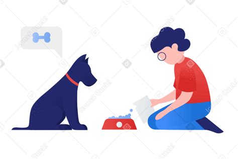 Boy Giving Food To His Dog Png Svg