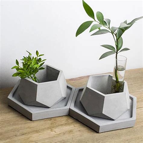 Geometry Silicone Concrete Mold Flower Pot Molds Handmade Cement