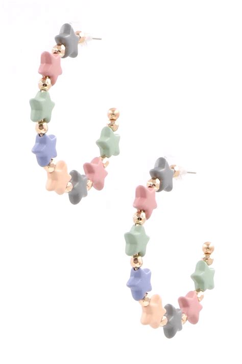 MULTI Star Hoop Earrings