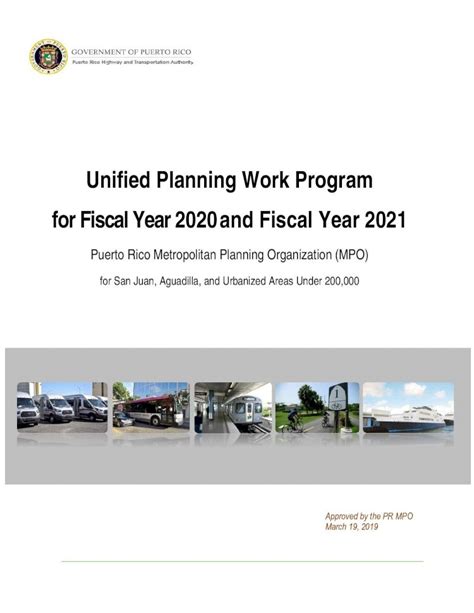 Pdf Unified Planning Work Program For Fiscal Year And