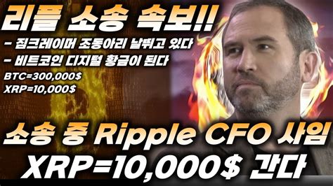 리플 소송 속보 Xrp10000 간다 소송중 Ripple Cfo 사임 리플 리플코인 리플소송 리플전망