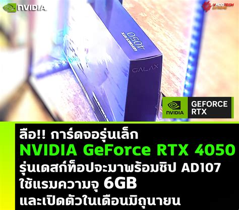 ลือ!! การ์ดจอ NVIDIA GeForce RTX 4050 รุ่นเดสก์ท็อปจะมาพร้อมหน่วยความจำ ...