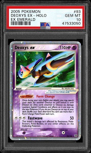 2005 Nintendo Pokemon Pokemon Ex Emerald Deoxys Ex Holo Psa Cardfacts®