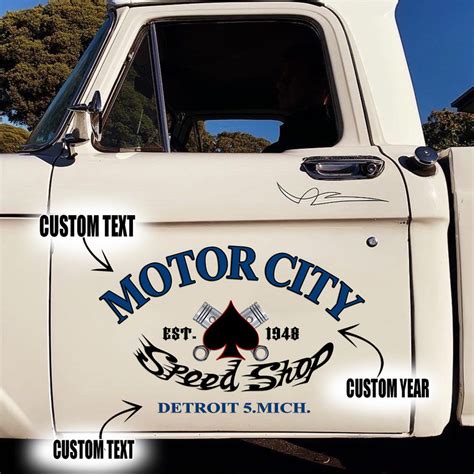 Pcs Personalized Speed Shop Hot Rod Garage Vinyl Car Decals Bluefink