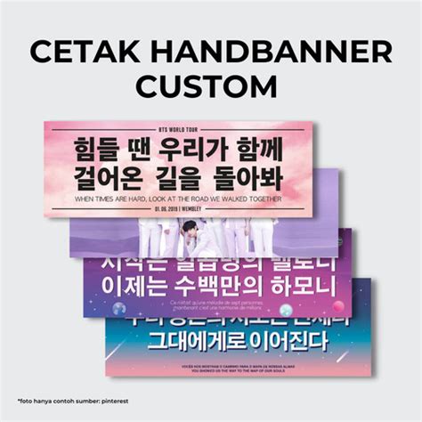 Jual X Cm Cetak Custom Hand Banner Freebies Kpop Custom