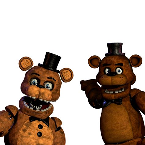 This Image Of Freddy And Withered Freddy Pointing By