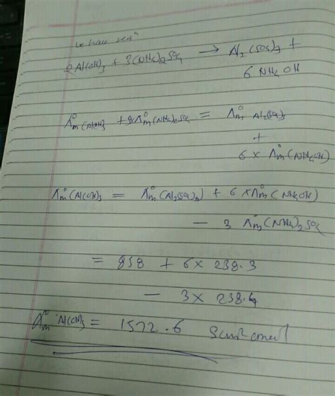 ON E Spem Cumducuvity X Cell Constant 8 From The Following Molar