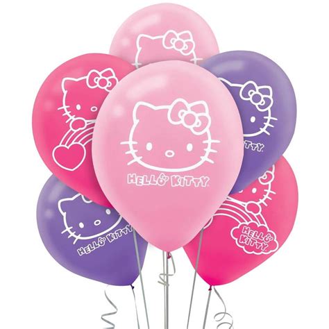 Hello Kitty Rainbow Latex Balloons 6pk