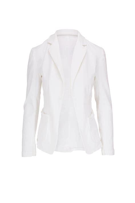 Frank And Eileen Dublin White Cotton Tailored Blazer