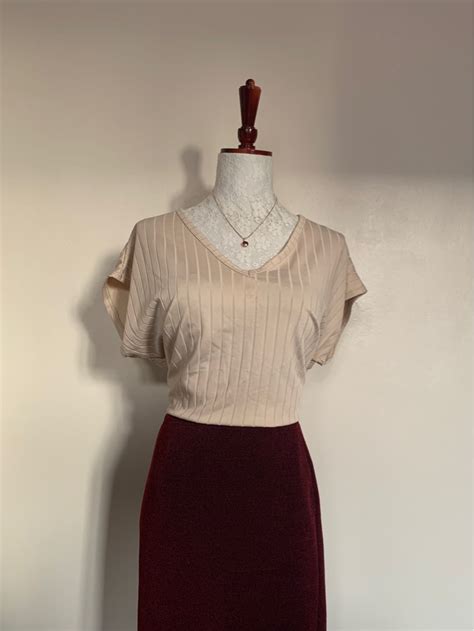 Nude Ribbed Top On Carousell