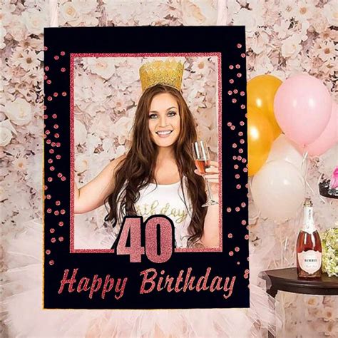 Laventy Laventy Rose Gold 40th Birthday Party Photo Booth Props 40th