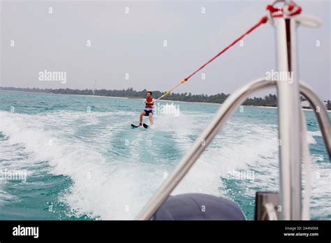 Man Water Skiing Stock Photo Alamy