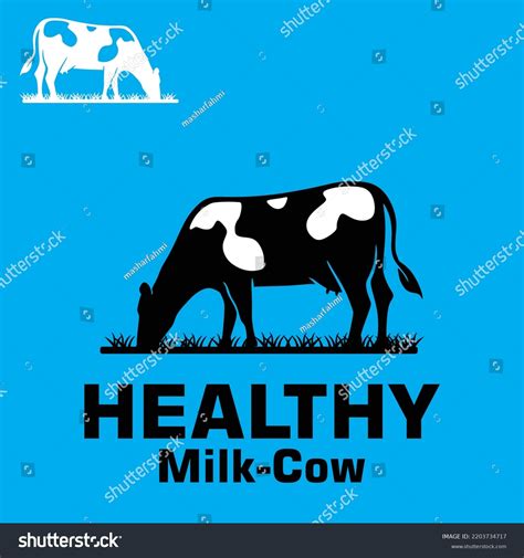 Healthy Cow Milk Logo Silhouette Great Stock Vector Royalty Free
