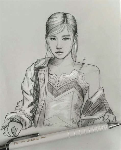 Rose Art Drawing Pink Drawing Shading Drawing Daily Drawing Kpop