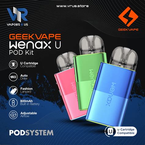 Geekvape Wenax U Pod Kit 1000mah Geekvape U Series Vapors R Us Llc