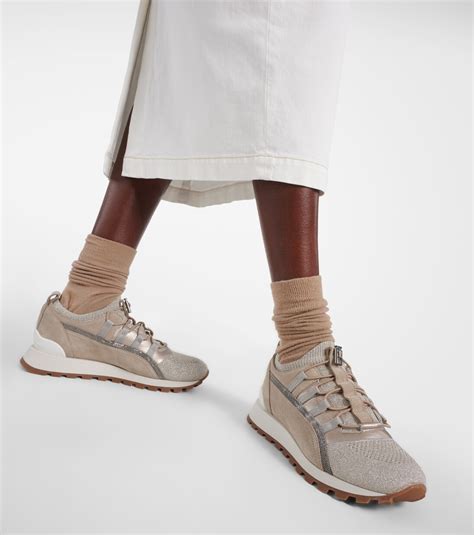 Metallic Leather Sneakers In Metallic Brunello Cucinelli Mytheresa