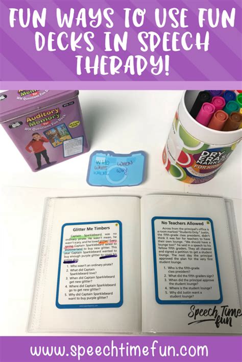 Fun Ways To Use Fun Decks In Speech Therapy Speech Time Fun Speech And Language Activities