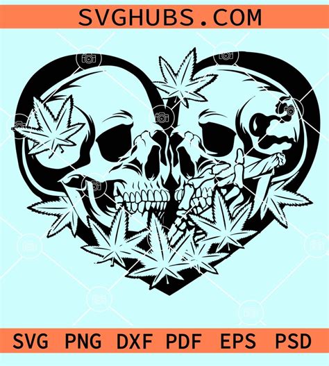 Skull Couple Smoking Weed Svg Skull Lovers Svg Skull Couple Svg Weed