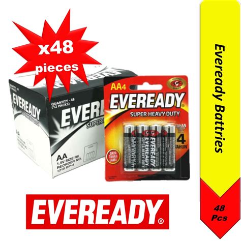 Eveready Super Heavy Duty Battery Aa Aaa Bundle 48 Pieces Shopee