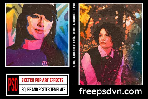 Square And Poster Sketch Pop Art Effects 2hyerfd Freepsdvn