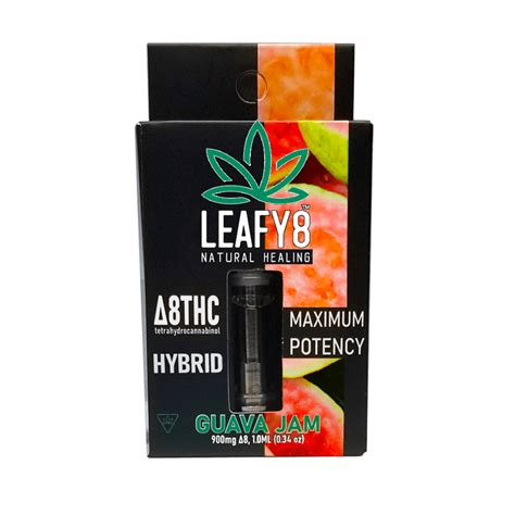 Delta 8 THC Vape Cartridge Guava Jam CDT Leafy8 Delta 9 THC