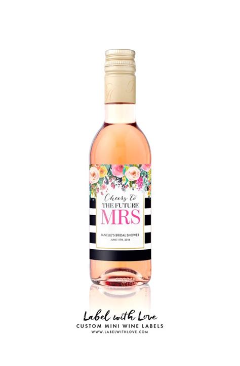 Bridal Shower Mini Wine Bottle Labels By Labelwithlove On Etsy